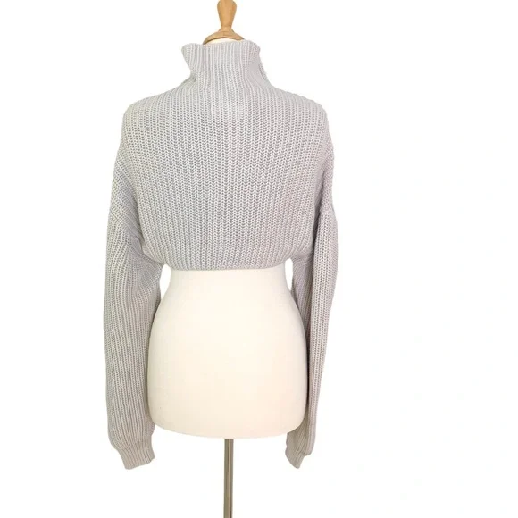 RtA Shrug Turtleneck Sweater Jady Gray L - Picture 5 of 13